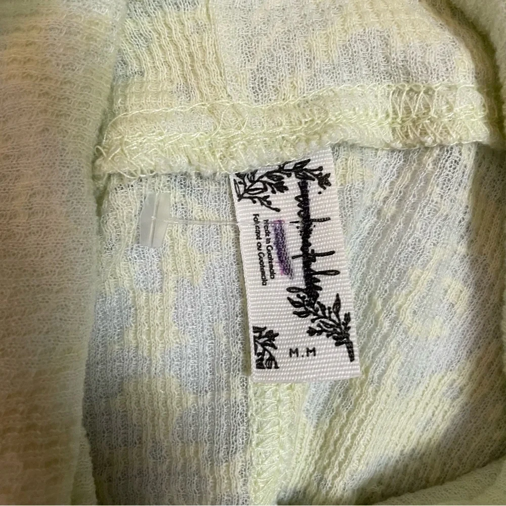 New Free People Light Green You and I Long Sleeve Turtleneck Top Size M